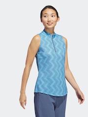 adidas Golf Womens Ultimate365 Ottoman Printed Sleeveless Polo Blouse - Image 5 of 8