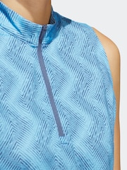 adidas Golf Womens Ultimate365 Ottoman Printed Sleeveless Polo Blouse - Image 6 of 8