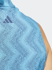 adidas Golf Womens Ultimate365 Ottoman Printed Sleeveless Polo Blouse - Image 7 of 8