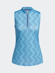 adidas Golf Womens Ultimate365 Ottoman Printed Sleeveless Polo Blouse - Image 8 of 8