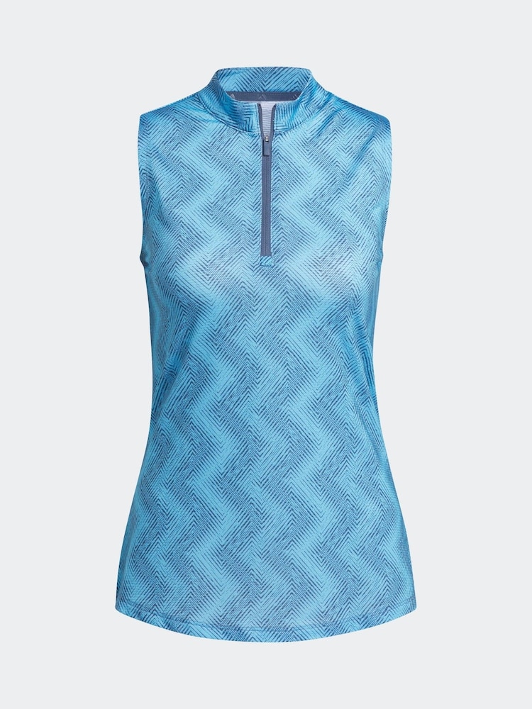adidas Golf Womens Ultimate365 Ottoman Printed Sleeveless Polo Blouse - Image 8 of 8