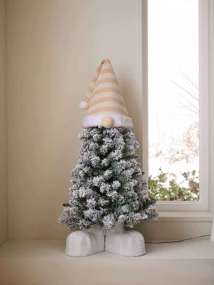 White Snowy Lit Gonk 3ft Christmas Tree - Image 2 of 6