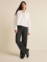 White Long Sleeve Cotton Poplin Blouse - Image 2 of 6