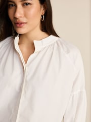 White Long Sleeve Cotton Poplin Blouse - Image 4 of 6