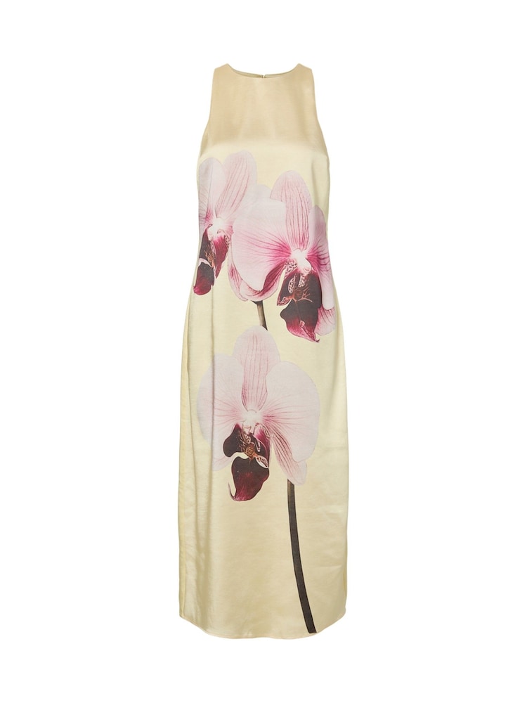 Y.A.S Yellow Flower Placement Midi Occassion Dress - Image 1 of 2
