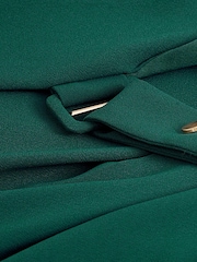 Green Tailored Crepe Long Sleeve Wrap Dress - Image 6 of 6