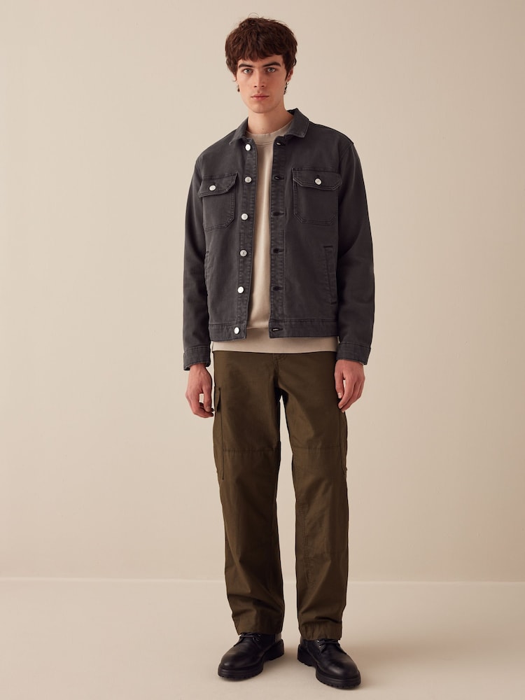 Smoke Grey Denim Trucker Jacket - Image 2 of 10
