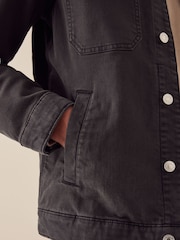 Smoke Grey Denim Trucker Jacket - Image 5 of 10