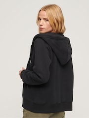 Superdry Black Essential Logo Zip Hoodie - Image 2 of 6