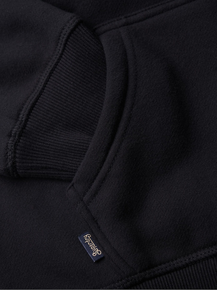 Superdry Black Essential Logo Zip Hoodie - Image 6 of 6