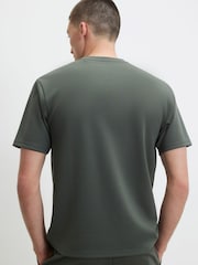 River Island Green Slim Fit Interlock T-Shirt - Image 3 of 4