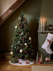 Green Lit 6ft Red Berry Christmas Tree - Image 1 of 7