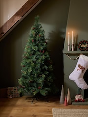 Green Lit 6ft Red Berry Christmas Tree - Image 2 of 7