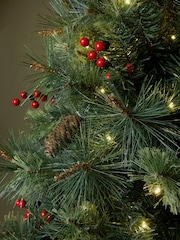 Green Lit 6ft Red Berry Christmas Tree - Image 5 of 7