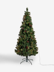Green Lit 6ft Red Berry Christmas Tree - Image 7 of 7