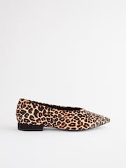 Leopard Forever Comfort® Leather Point Toe Ballerina Shoes - Image 2 of 6