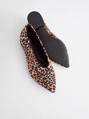 Leopard Forever Comfort® Leather Point Toe Ballerina Shoes - Image 4 of 6