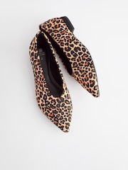 Leopard Forever Comfort® Leather Point Toe Ballerina Shoes - Image 5 of 6