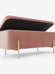 MADE.COM Blush Pink Asare Storage Ottoman Bench - Image 3 of 4