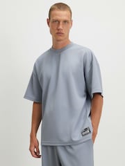 Blau - River Island Oversized Waffle T-Shirt - Bild 1 von 4