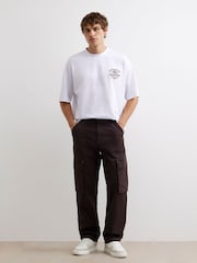River Island White Oversized Boxy Fit Applique T-Shirt - Image 3 of 4