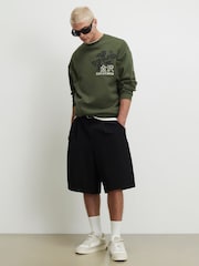 River Island Green Oversized Kanazawa Crew Neck Jumper - Image 3 of 4