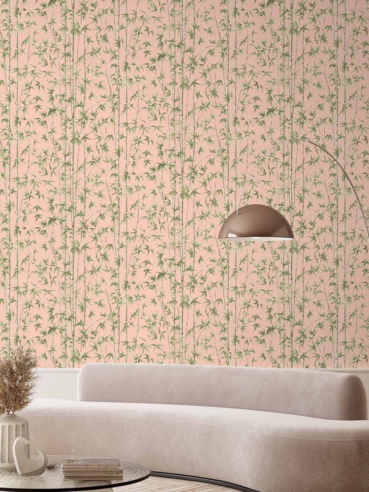 Woodchip & Magnolia Pink Bamboozle Wallpaper - Image 1 of 4