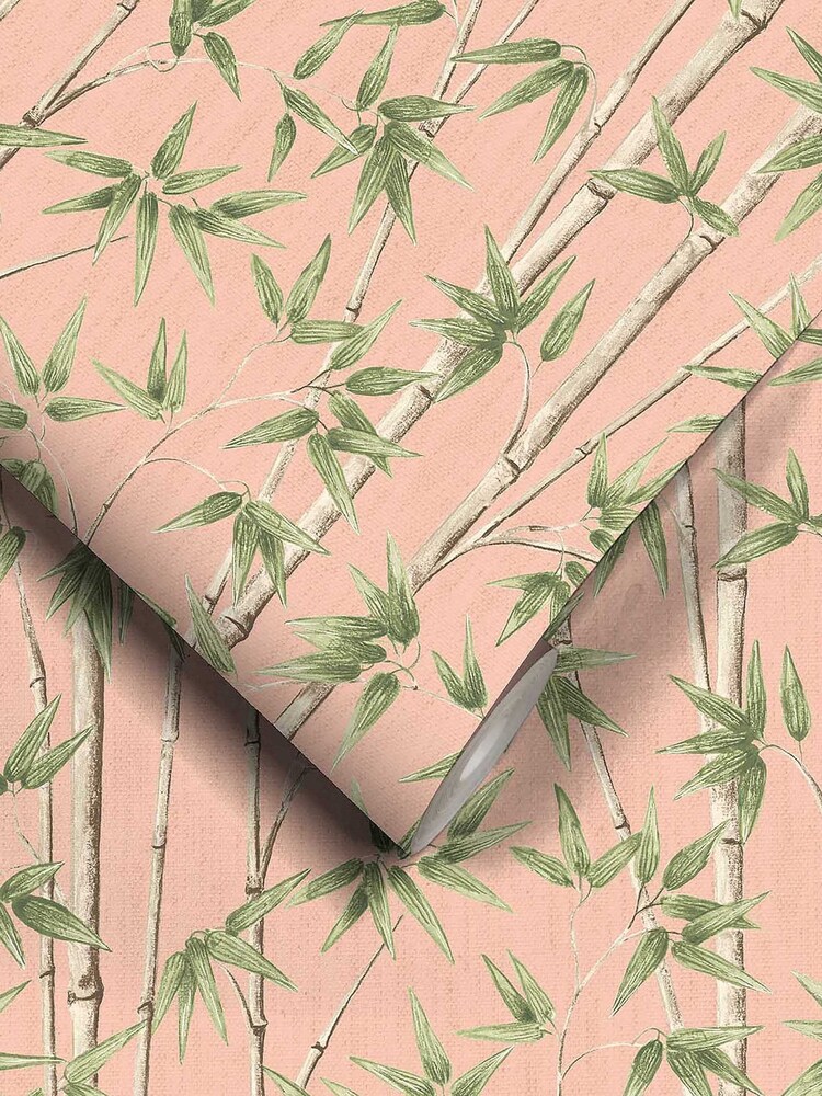 Woodchip & Magnolia Pink Bamboozle Wallpaper - Image 2 of 4