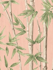 Woodchip & Magnolia Pink Bamboozle Wallpaper - Image 4 of 4
