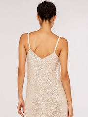 Apricot Rose Gold Sequin Cami Dress - Image 2 of 5