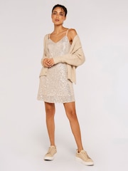 Apricot Rose Gold Sequin Cami Dress - Image 3 of 5