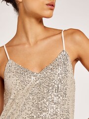 Apricot Rose Gold Sequin Cami Dress - Image 5 of 5