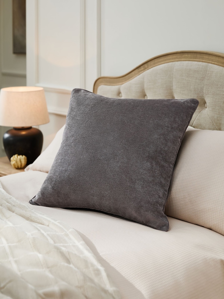 Warm Grey 59 x 59cm Soft Velour Cushion - Image 1 of 4 Warm Grey 59 x 59cm Soft Velour Cushion - Image 1 of 4