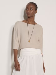 Apricot Natural Stretch Knit Batwing Top - Image 1 of 4