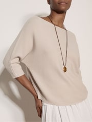 Apricot Natural Stretch Knit Batwing Top - Image 2 of 4