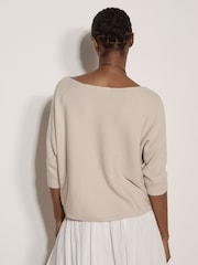 Apricot Natural Stretch Knit Batwing Top - Image 3 of 4