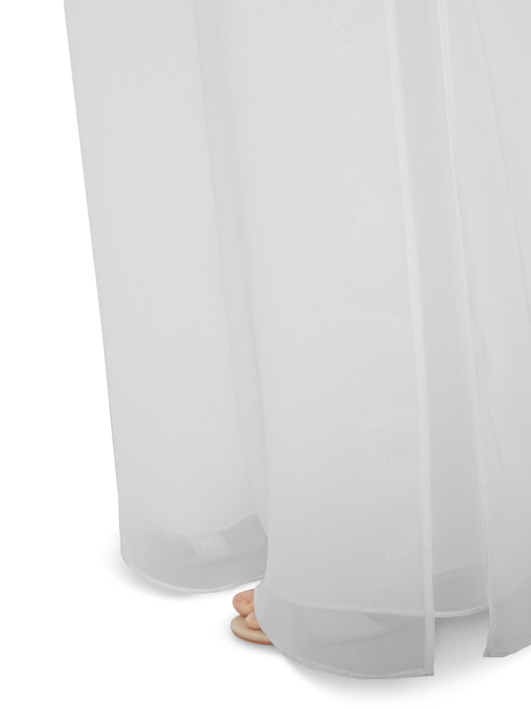 Gina Bacconi Silver Chiffon Layered Trousers With Slits - Image 4 of 4
