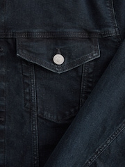 Blue Denim Jacket with Grey Jersey Hood - Image 12 of 13