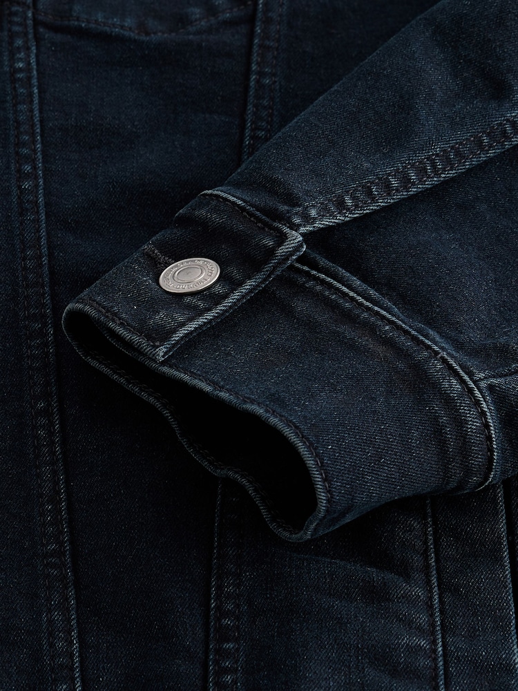Blue Denim Jacket with Grey Jersey Hood - Image 13 of 13
