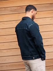 Blue Denim Jacket with Grey Jersey Hood - Image 4 of 13