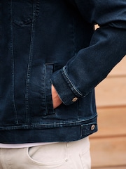 Blue Denim Jacket with Grey Jersey Hood - Image 8 of 13