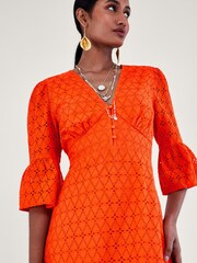 Monsoon Orange Broderie Dress - Image 3 of 5