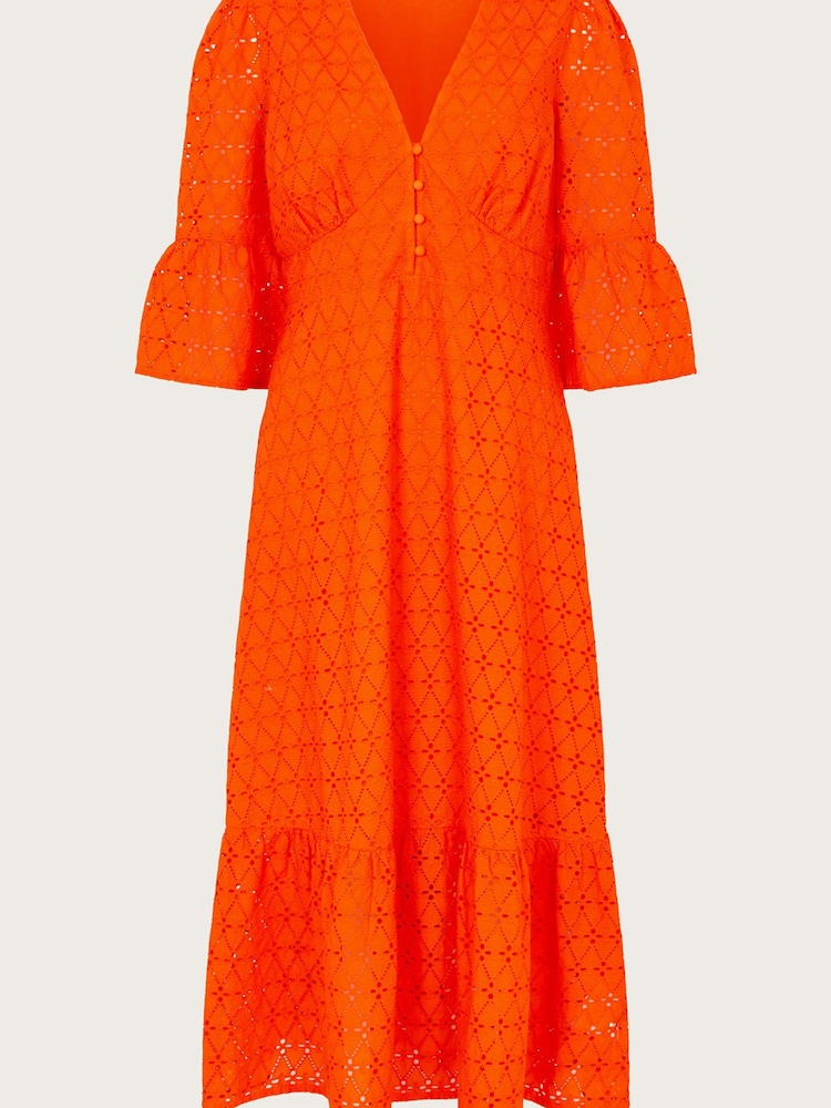 Monsoon Orange Broderie Dress - Image 5 of 5