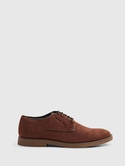 River Island Brown Suede Formal Derby Shoes - Image 1 of 5