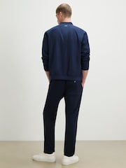 River Island Blue Slim Fit Stretch Textured Smart Trousers - Image 2 of 4