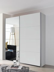Rauch White Cameron Wood and Mirror Sliding Semi 1.8m Sliding Fitted Wardrobe - Image 2 of 4