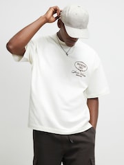 River Island White Oversized Graphic Floral Vase T-Shirt - Image 3 of 4