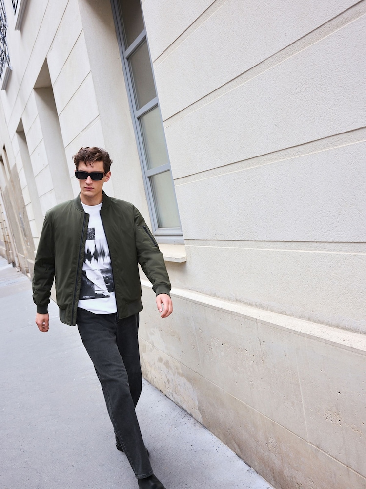 Khaki Green Quilted MA1 Bomber Jacket - Image 2 of 10