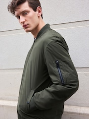 Khaki Green Quilted MA1 Bomber Jacket - Image 4 of 10