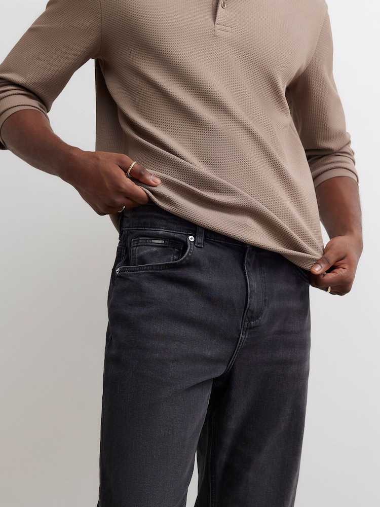 River Island Black Slim Fit Washed Jeans - Image 4 of 4